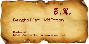 Berghoffer Márton névjegykártya